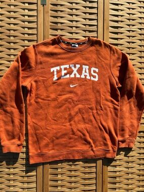 🐾2/$8- Nike Orange Crewneck with White 'TEXAS' Lettering